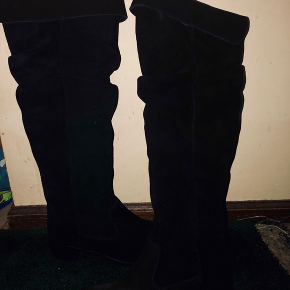 Matisse Black genuine Suede slouch knee High  Tall boots sz 9 - Picture 3 of 8